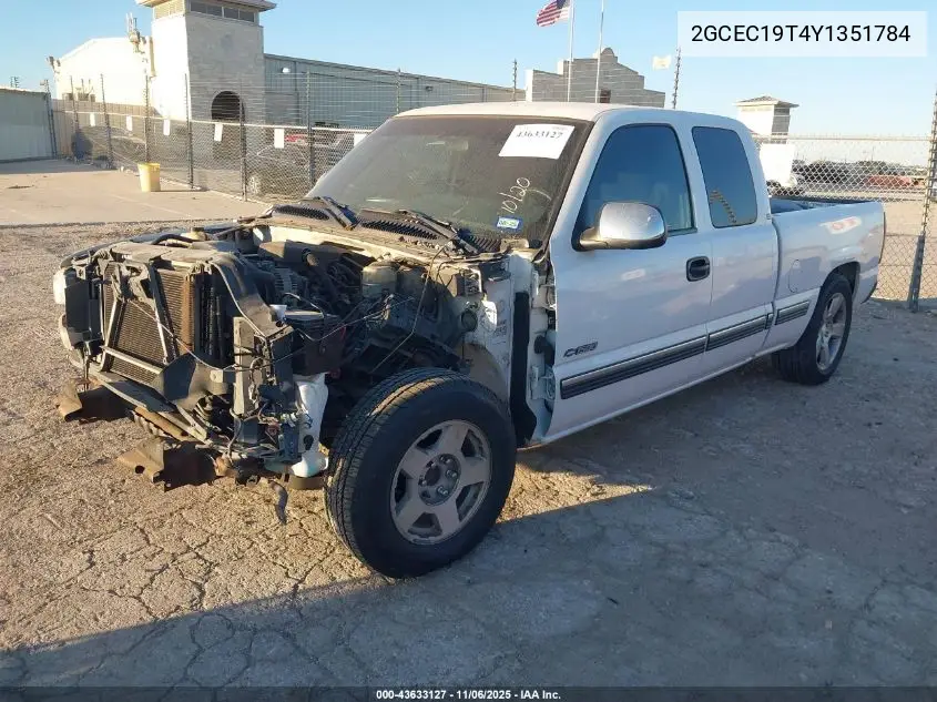 2GCEC19T4Y1351784 2000 Chevrolet Silverado 1500 Ls