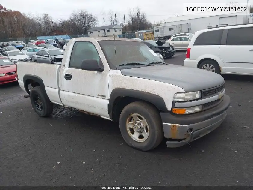 1GCEC14W4YZ351602 2000 Chevrolet Silverado 1500