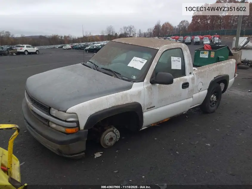 1GCEC14W4YZ351602 2000 Chevrolet Silverado 1500