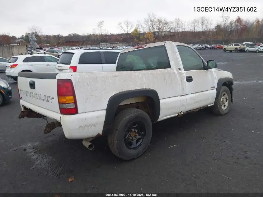 1GCEC14W4YZ351602 2000 Chevrolet Silverado 1500