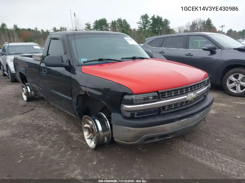 1GCEK14V3YE430986 2000 Chevrolet Silverado 1500