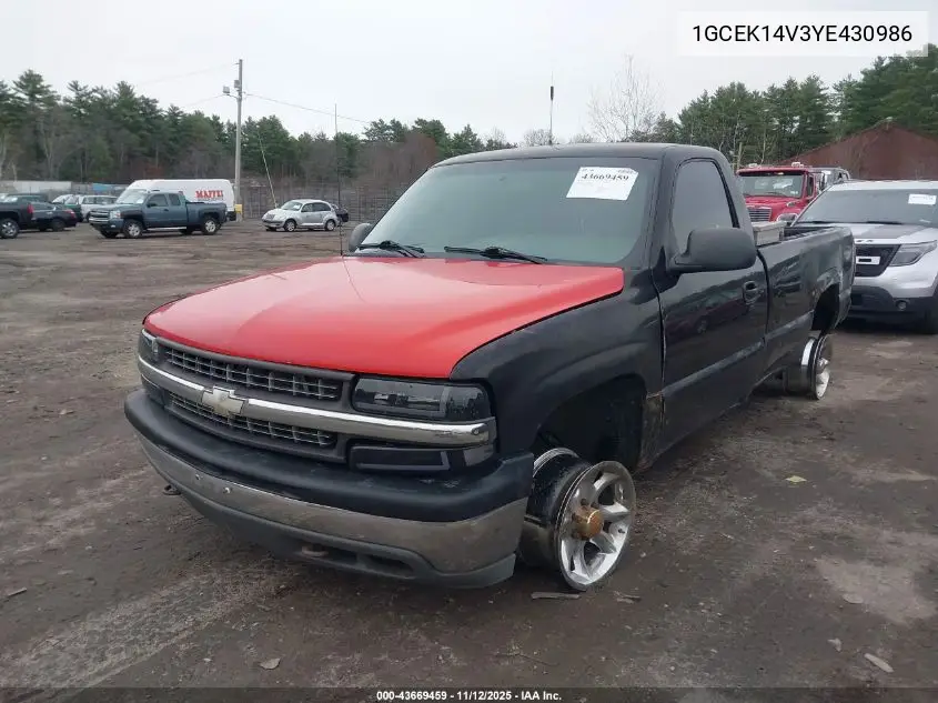 1GCEK14V3YE430986 2000 Chevrolet Silverado 1500