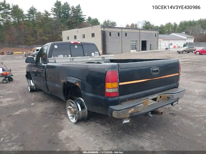 1GCEK14V3YE430986 2000 Chevrolet Silverado 1500