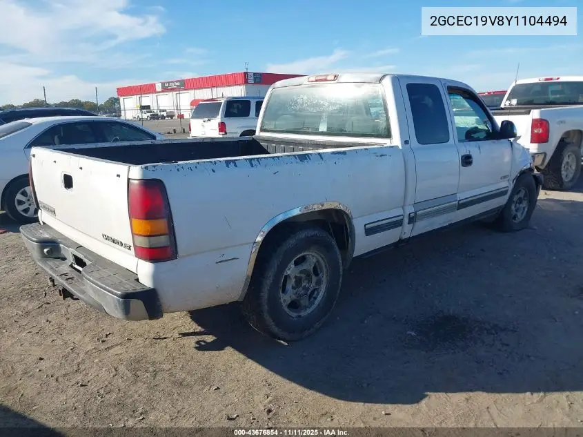 2GCEC19V8Y1104494 2000 Chevrolet Silverado 1500 Ls