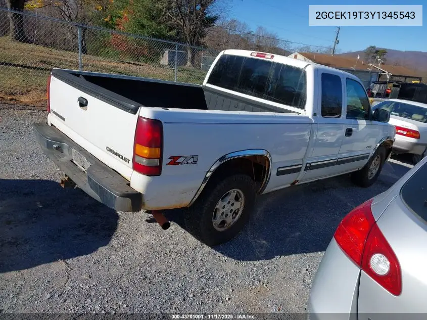 2GCEK19T3Y1345543 2000 Chevrolet Silverado 1500 Ls