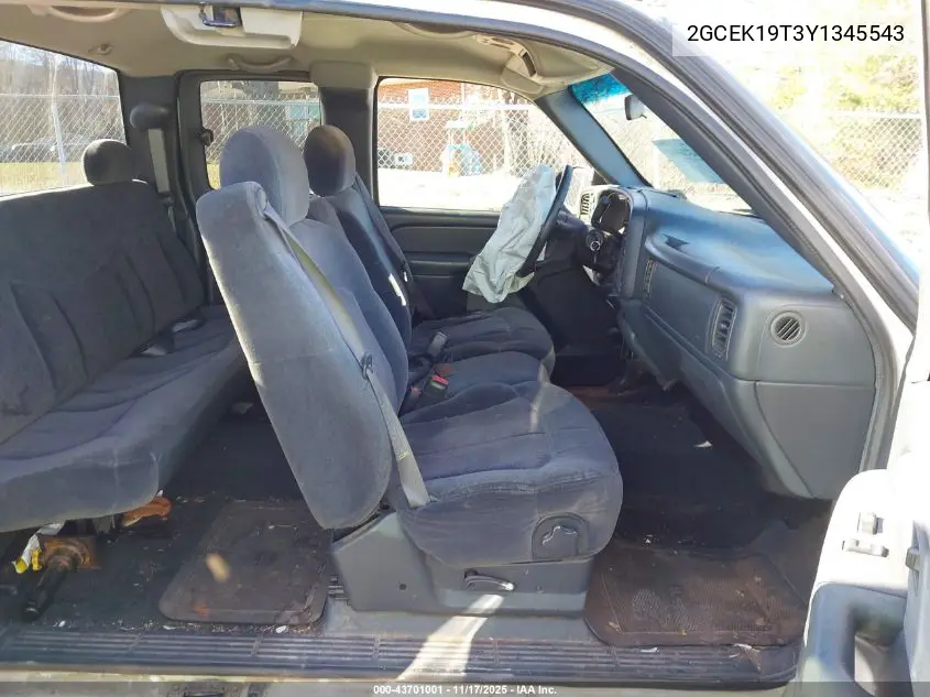 2GCEK19T3Y1345543 2000 Chevrolet Silverado 1500 Ls