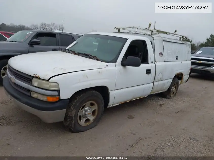 1GCEC14V3YE274252 2000 Chevrolet Silverado 1500