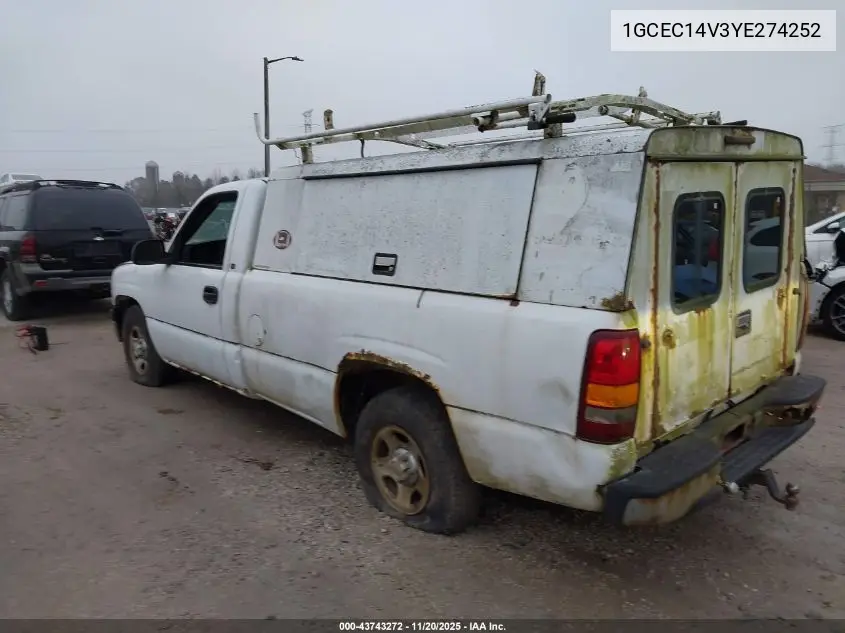 1GCEC14V3YE274252 2000 Chevrolet Silverado 1500
