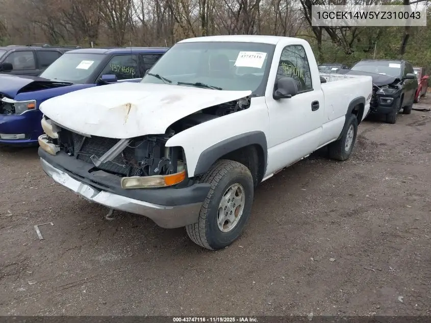 1GCEK14W5YZ310043 2000 Chevrolet Silverado 1500