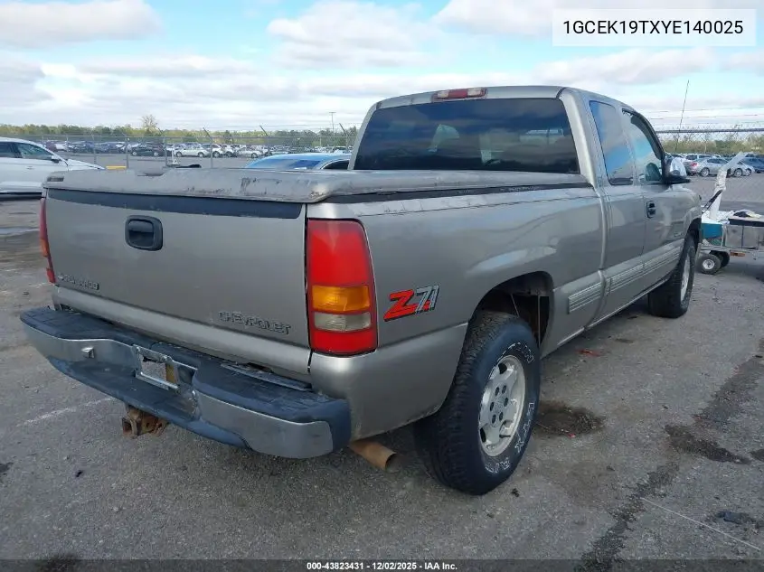 1GCEK19TXYE140025 2000 Chevrolet Silverado 1500 Lt