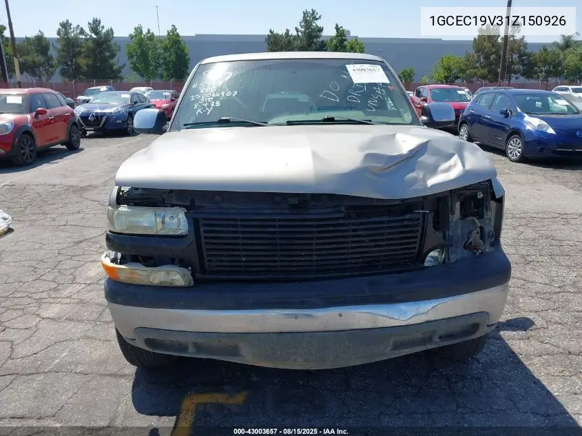 1GCEC19V31Z150926 2001 Chevrolet Silverado 1500 Ls