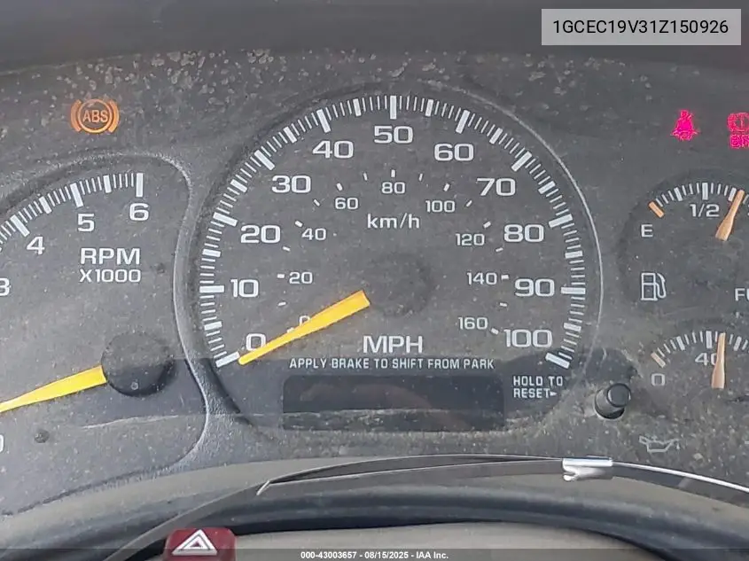 1GCEC19V31Z150926 2001 Chevrolet Silverado 1500 Ls