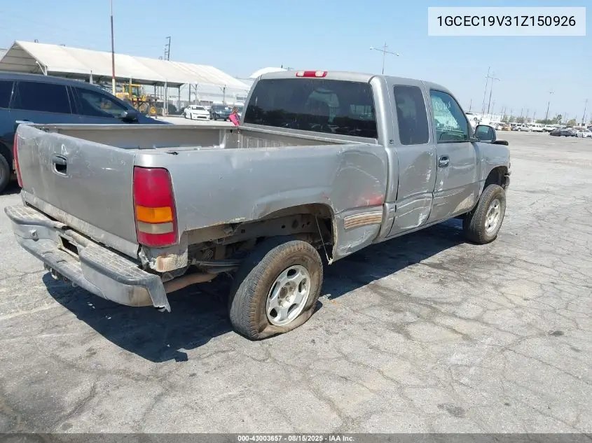 1GCEC19V31Z150926 2001 Chevrolet Silverado 1500 Ls