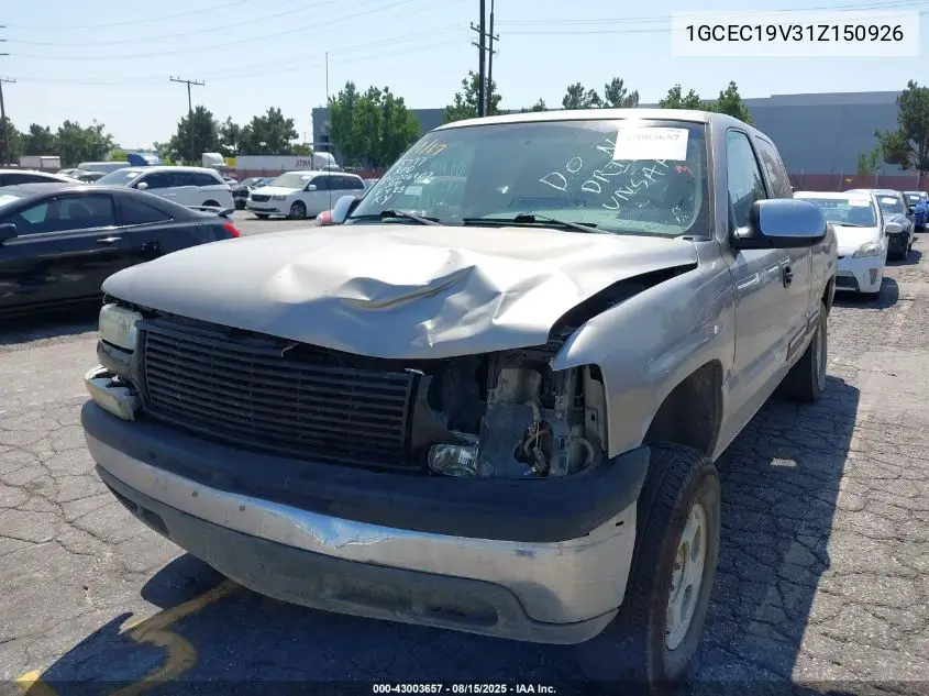 1GCEC19V31Z150926 2001 Chevrolet Silverado 1500 Ls