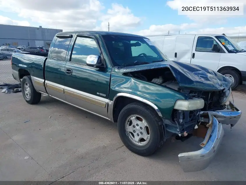 2GCEC19T511363934 2001 Chevrolet Silverado 1500 Ls