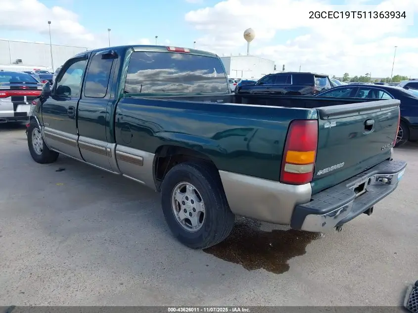 2GCEC19T511363934 2001 Chevrolet Silverado 1500 Ls
