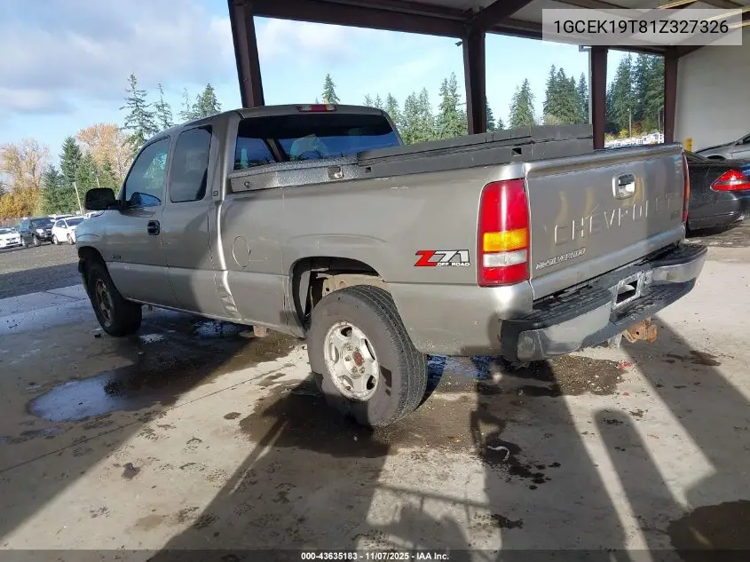 1GCEK19T81Z327326 2001 Chevrolet Silverado 1500 Lt