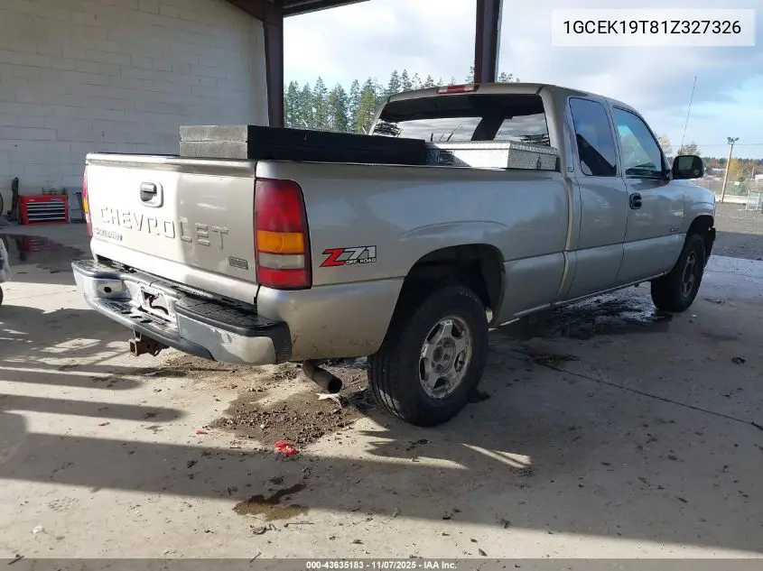 1GCEK19T81Z327326 2001 Chevrolet Silverado 1500 Lt