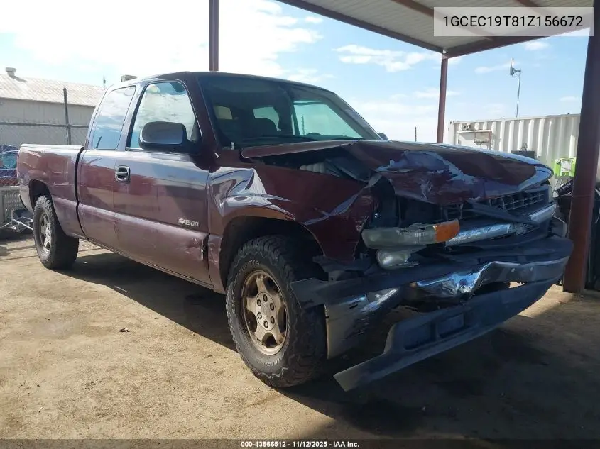 1GCEC19T81Z156672 2001 Chevrolet Silverado 1500 Ls