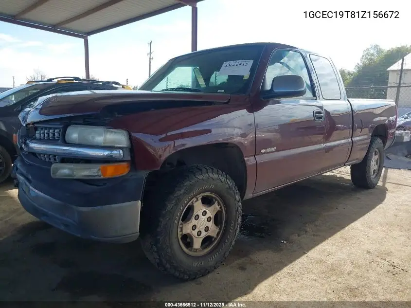 1GCEC19T81Z156672 2001 Chevrolet Silverado 1500 Ls