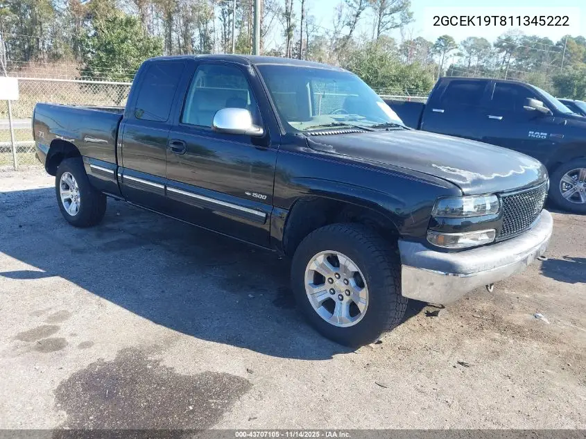 2GCEK19T811345222 2001 Chevrolet Silverado 1500 Lt