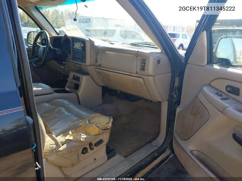2GCEK19T811345222 2001 Chevrolet Silverado 1500 Lt