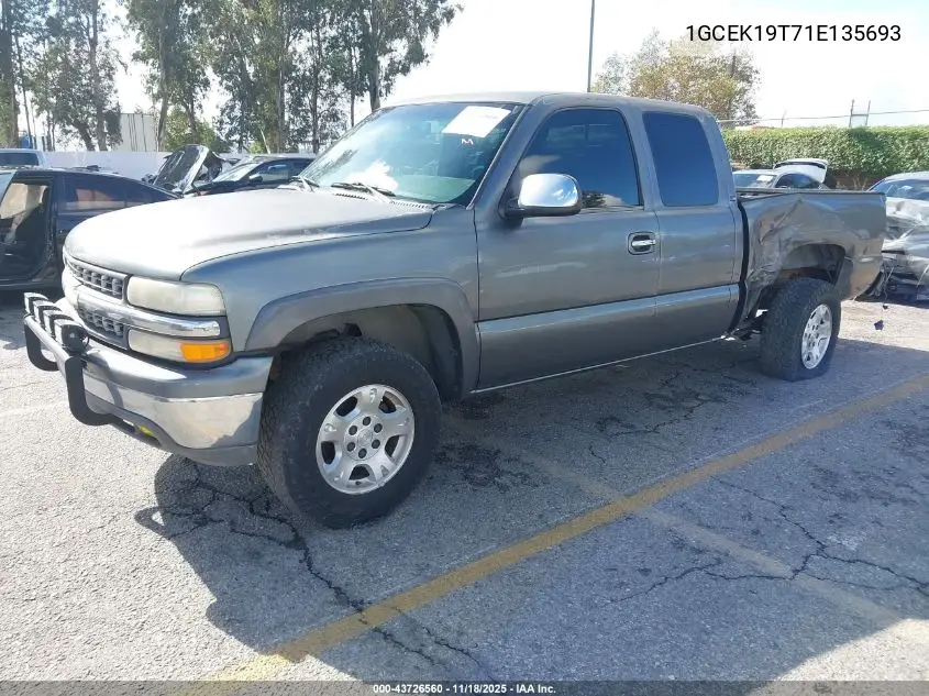 1GCEK19T71E135693 2001 Chevrolet Silverado 1500 Ls