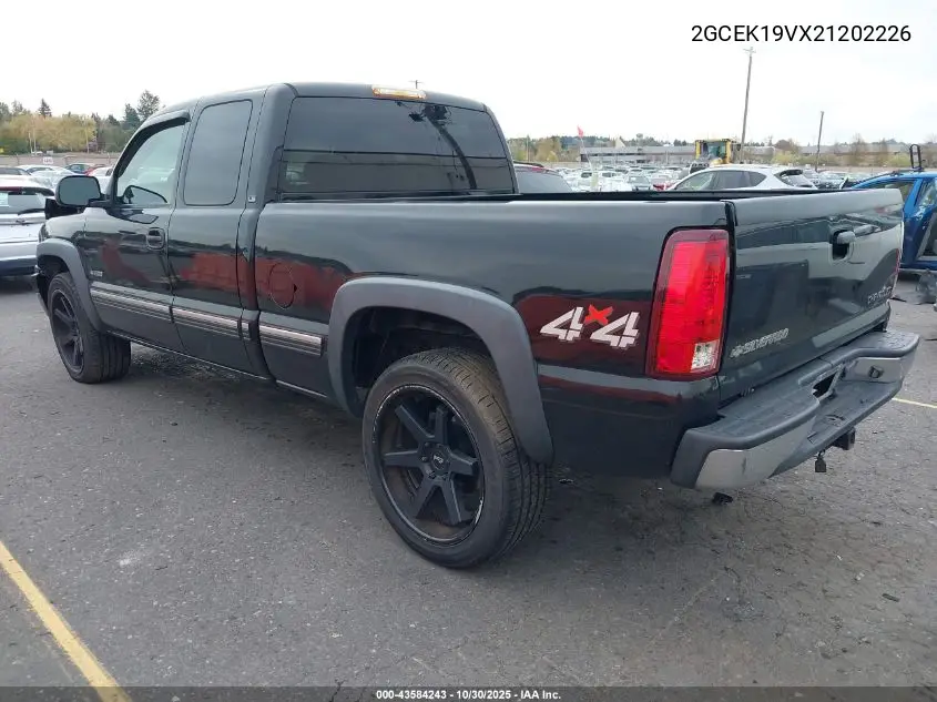 2GCEK19VX21202226 2002 Chevrolet Silverado K1500