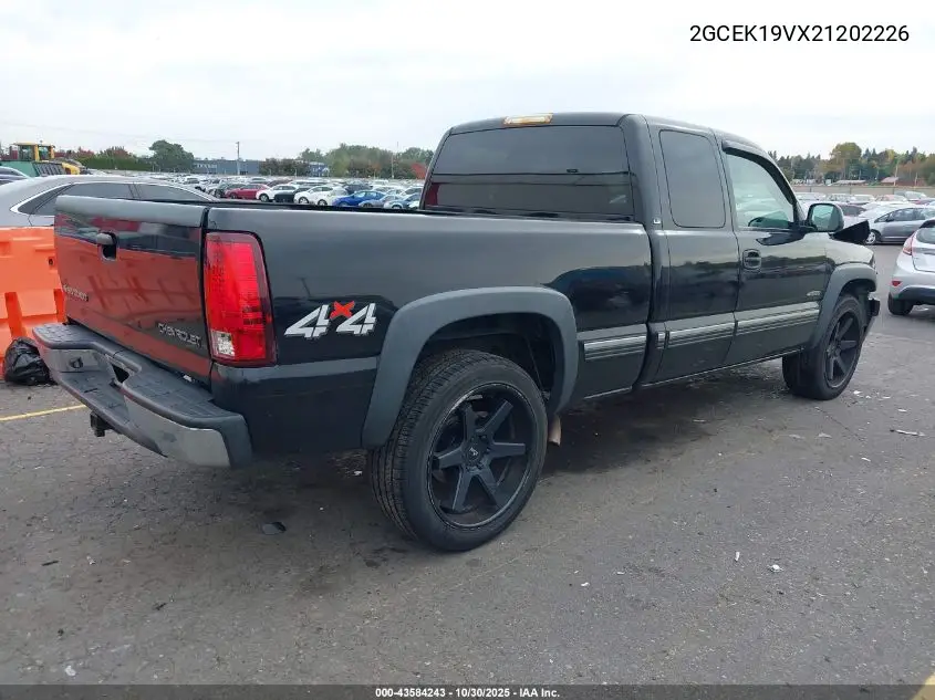 2GCEK19VX21202226 2002 Chevrolet Silverado K1500