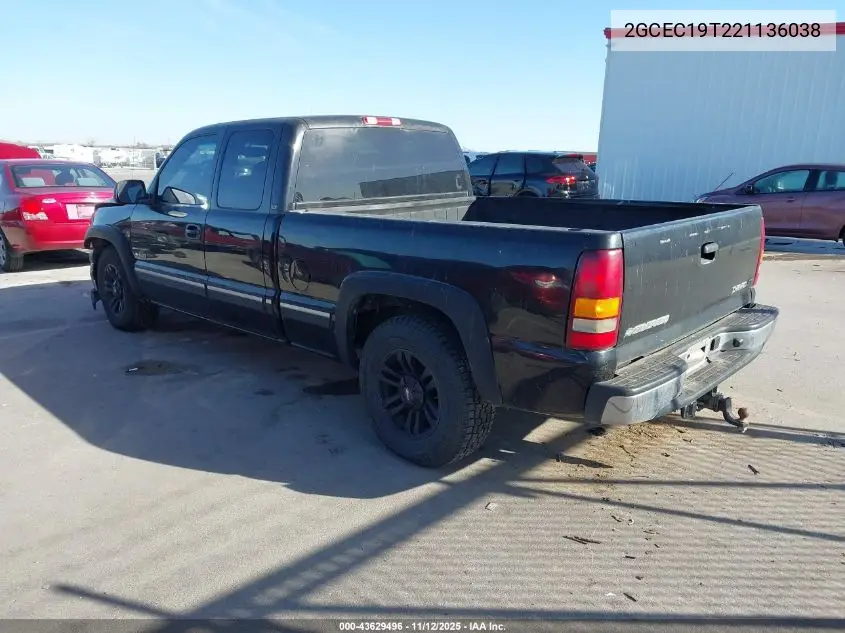 2GCEC19T221136038 2002 Chevrolet Silverado 1500 Lt