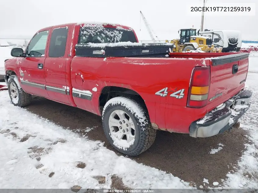 2GCEK19T721259319 2002 Chevrolet Silverado 1500 Ls