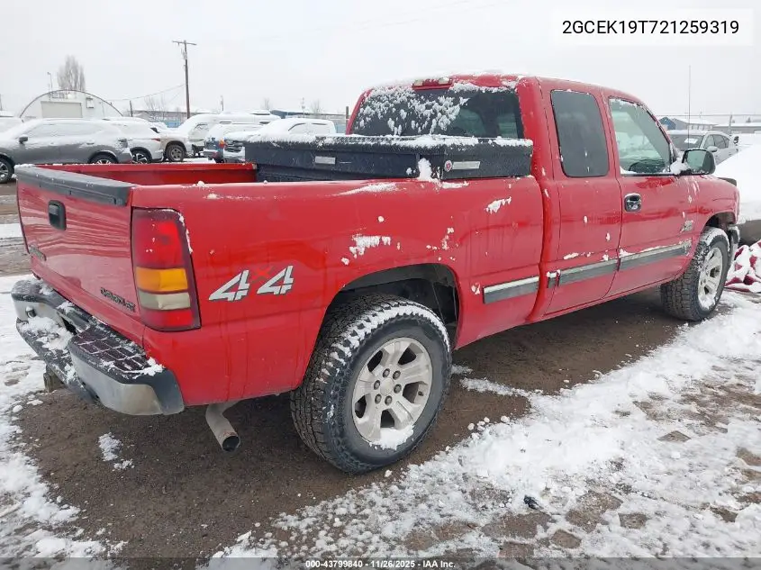 2GCEK19T721259319 2002 Chevrolet Silverado 1500 Ls