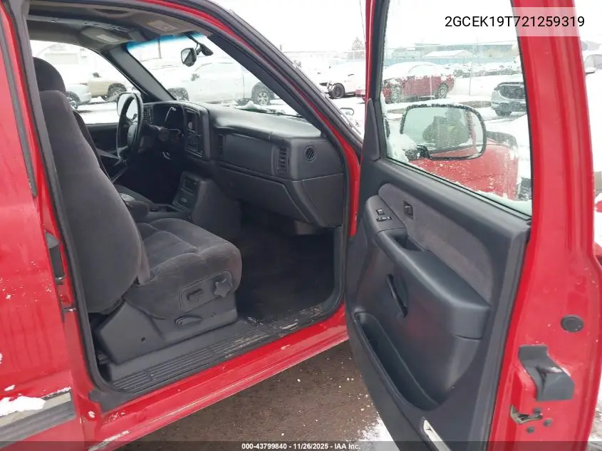 2GCEK19T721259319 2002 Chevrolet Silverado 1500 Ls