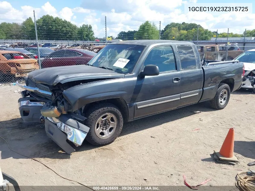 2003 Chevrolet Silverado 1500 VIN: 1GCEC19X23Z315725 Lot: 40426659