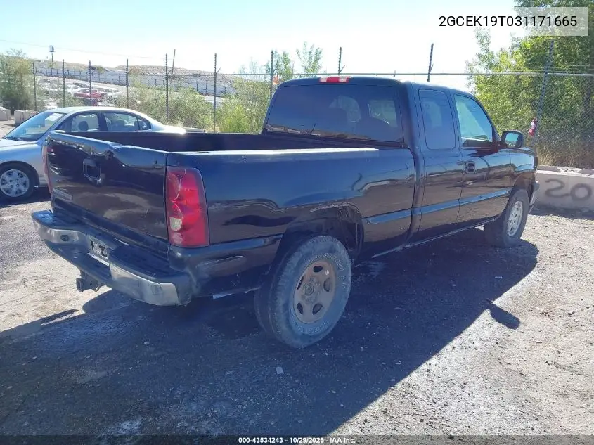 2GCEK19T031171665 2003 Chevrolet Silverado 1500 Ls