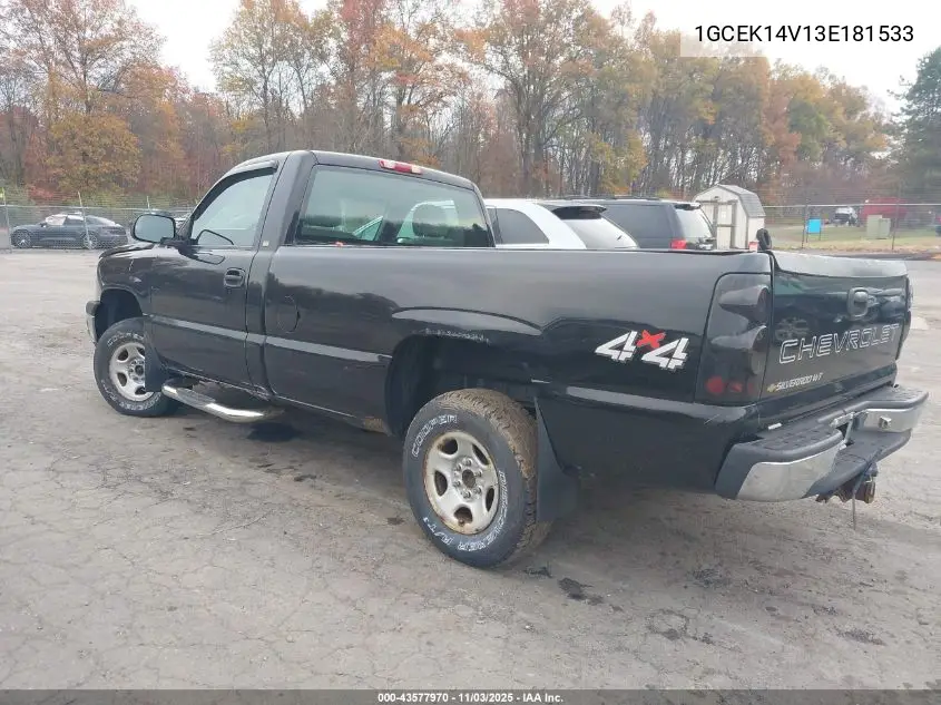1GCEK14V13E181533 2003 Chevrolet Silverado 1500 Work Truck
