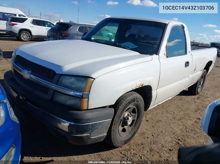 1GCEC14V43Z103706 2003 Chevrolet Silverado 1500 Work Truck