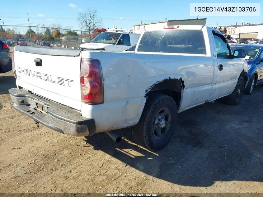 1GCEC14V43Z103706 2003 Chevrolet Silverado 1500 Work Truck