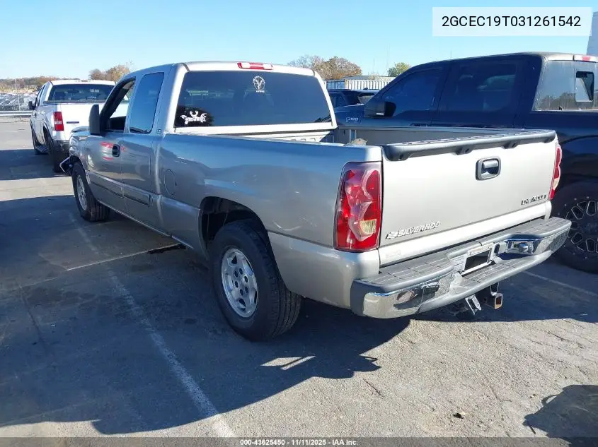 2GCEC19T031261542 2003 Chevrolet Silverado 1500 Ls