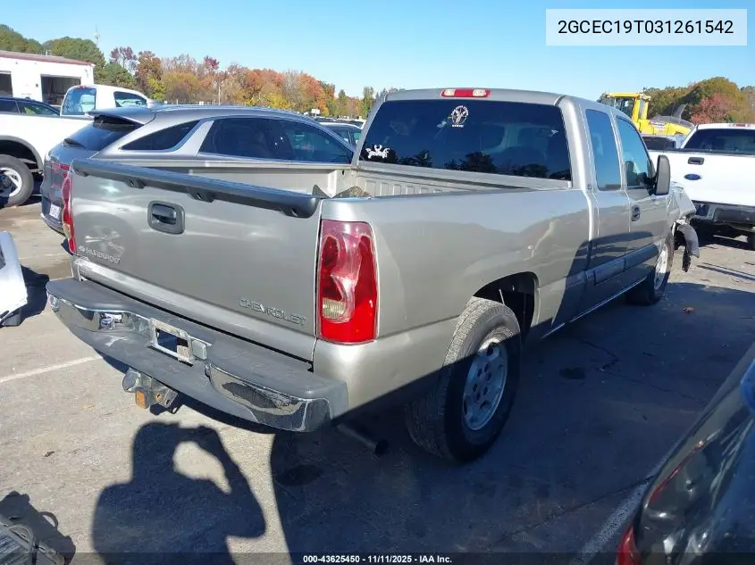 2GCEC19T031261542 2003 Chevrolet Silverado 1500 Ls
