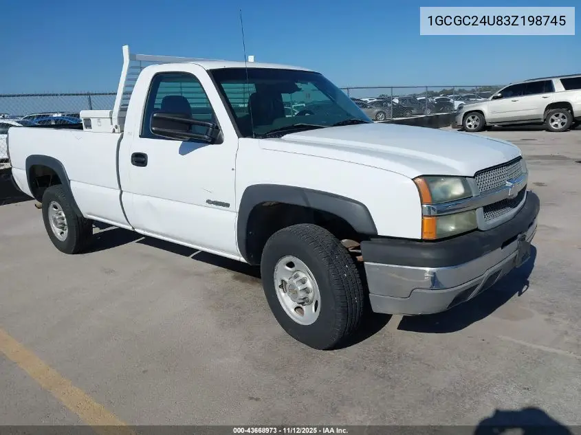 1GCGC24U83Z198745 2003 Chevrolet Silverado 2500 Work Truck