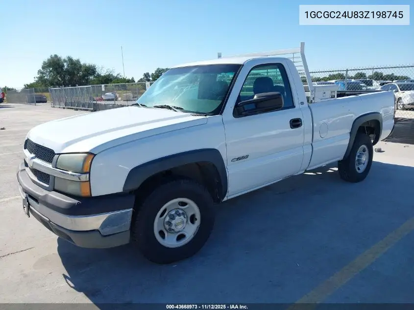 1GCGC24U83Z198745 2003 Chevrolet Silverado 2500 Work Truck