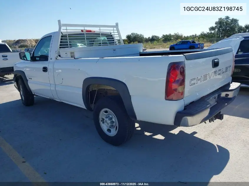 1GCGC24U83Z198745 2003 Chevrolet Silverado 2500 Work Truck