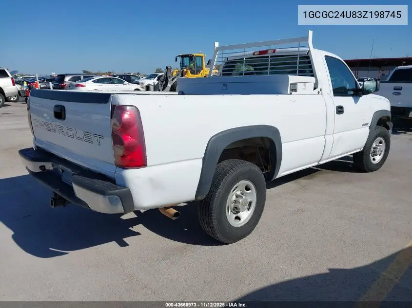 1GCGC24U83Z198745 2003 Chevrolet Silverado 2500 Work Truck