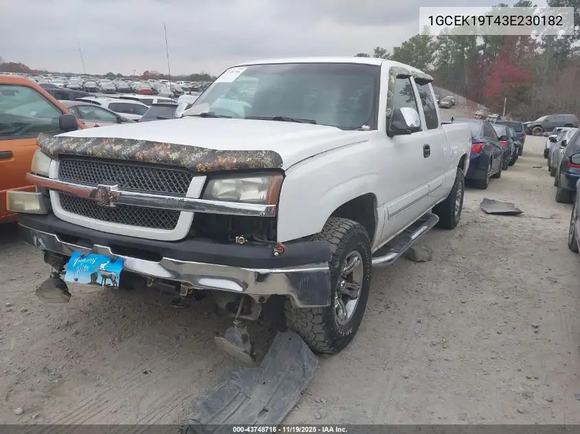 1GCEK19T43E230182 2003 Chevrolet Silverado 1500 Ls