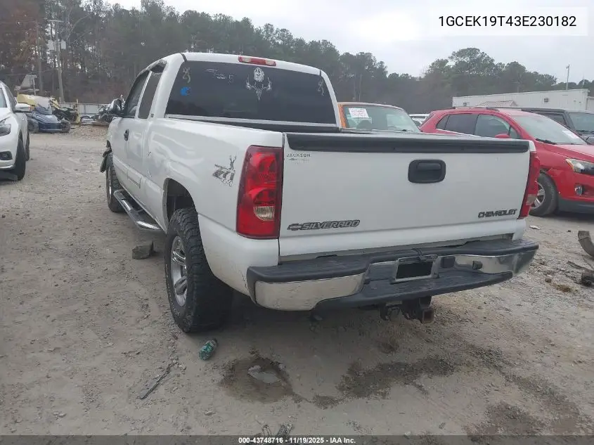 1GCEK19T43E230182 2003 Chevrolet Silverado 1500 Ls