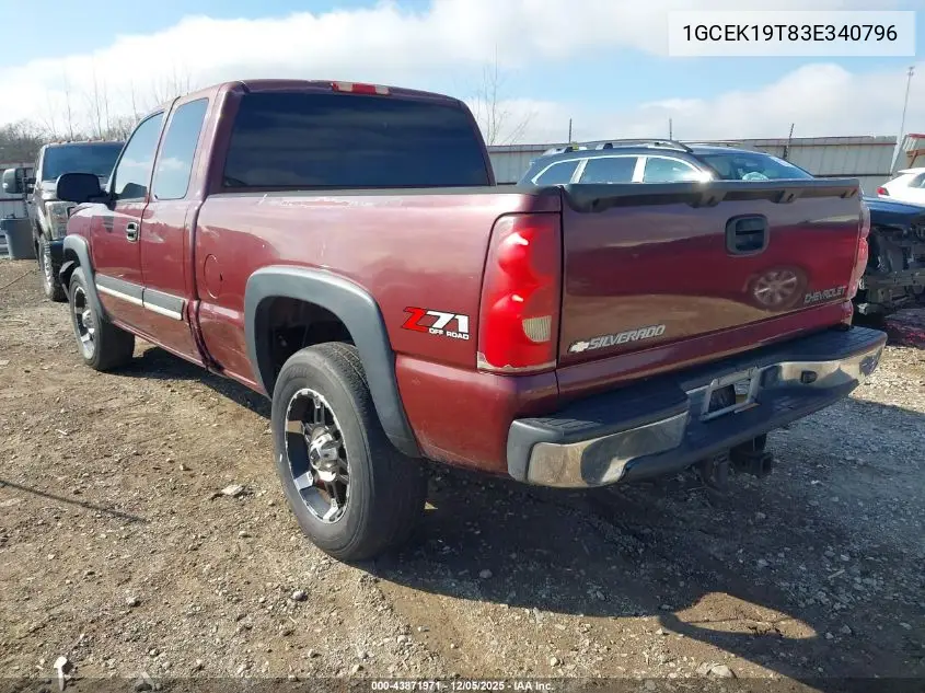 1GCEK19T83E340796 2003 Chevrolet Silverado 1500 Lt