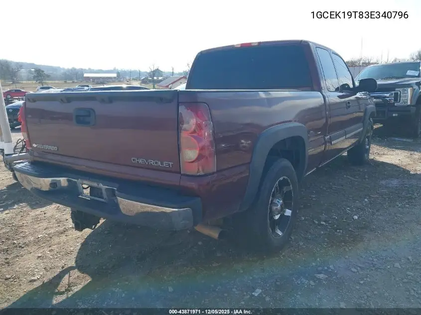 1GCEK19T83E340796 2003 Chevrolet Silverado 1500 Lt