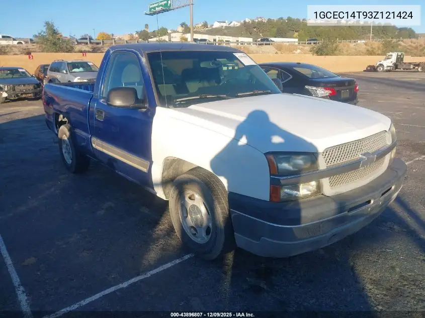 1GCEC14T93Z121424 2003 Chevrolet Silverado 1500 Ls