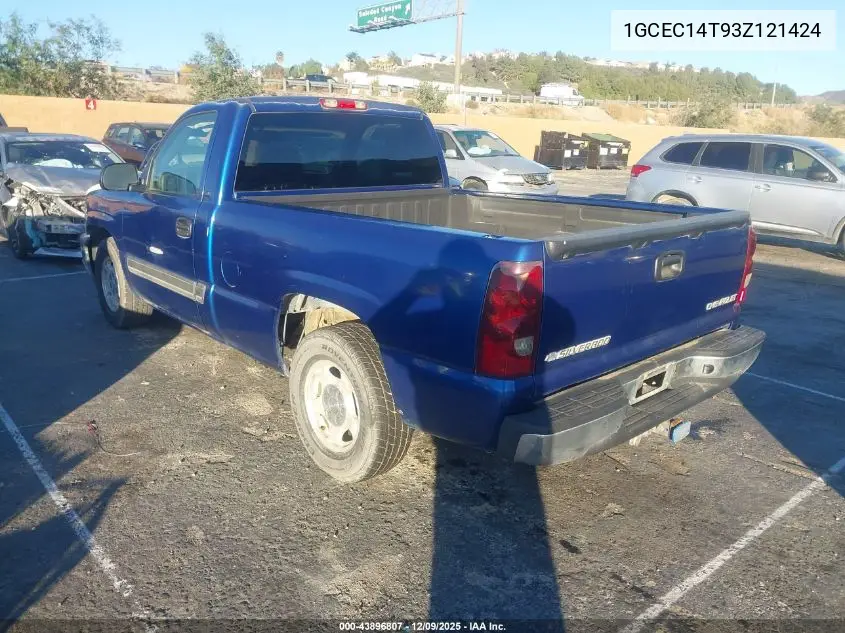 1GCEC14T93Z121424 2003 Chevrolet Silverado 1500 Ls